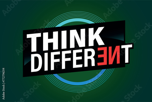 think different poster banner graphic design icon logo sign symbol social media website coupon

