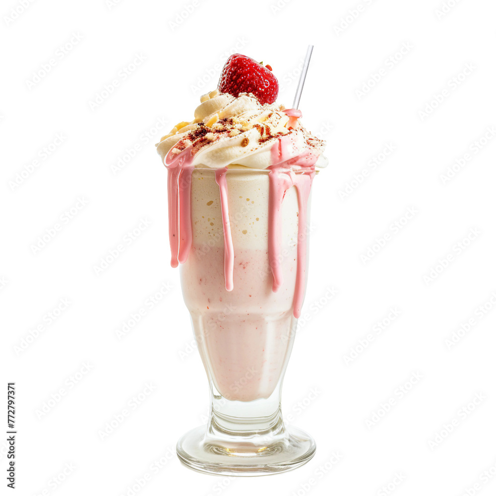 Strawberry Smoothie, MilkShake, milk shake, transparent background