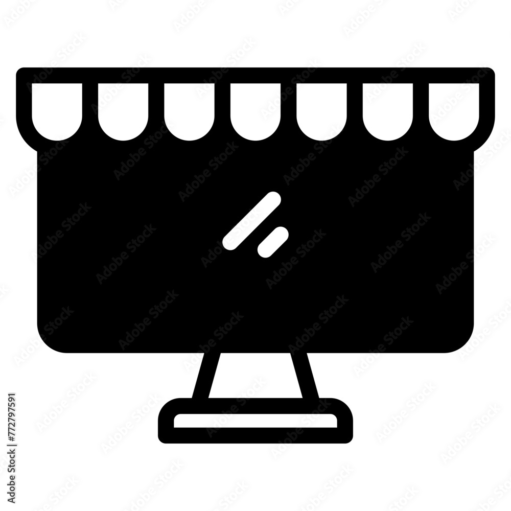 online shopping, shopping bag on computer icon online shopping, shopping bag on computer icon