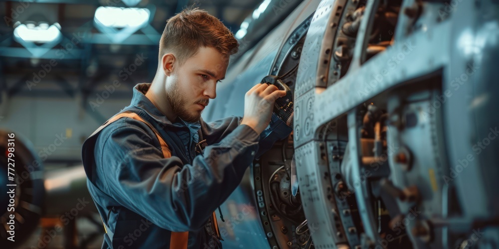 An image of mechanic concept with aircraft mechanic