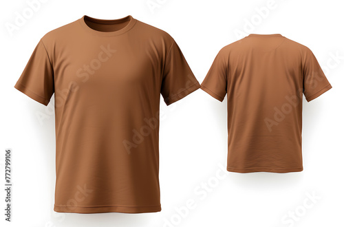 Mockup of a brown t-shirt on a white background