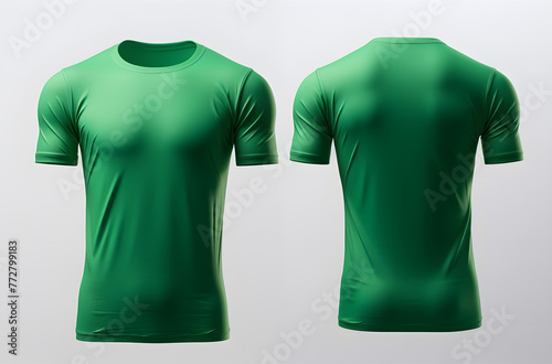 Mockup of a green t-shirt on a white background
