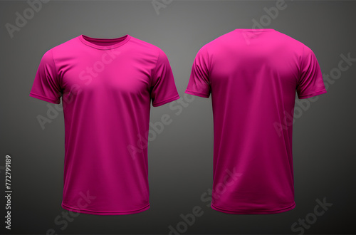 Mockup of a pink t-shirt on a white background