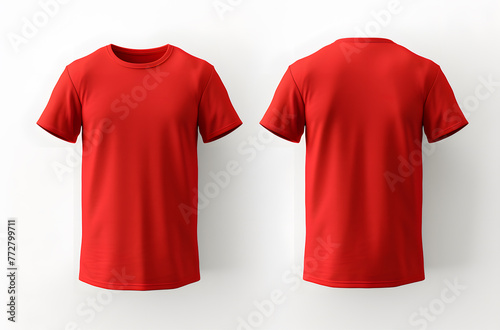 Mockup of a red t-shirt on a white background