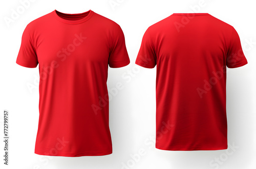 Mockup of a red t-shirt on a white background