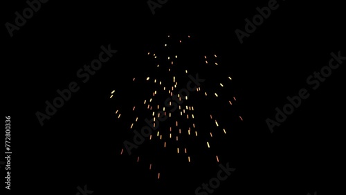 fire spark explosion in the dark with transparent background 