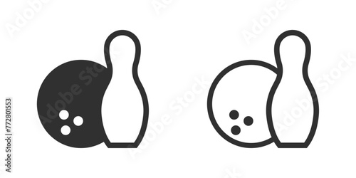 Bowling black sign icon vector illustration