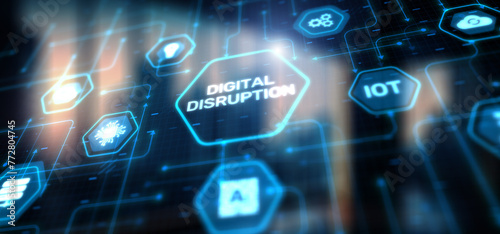 Digital disruption background. Innovation business technology concept