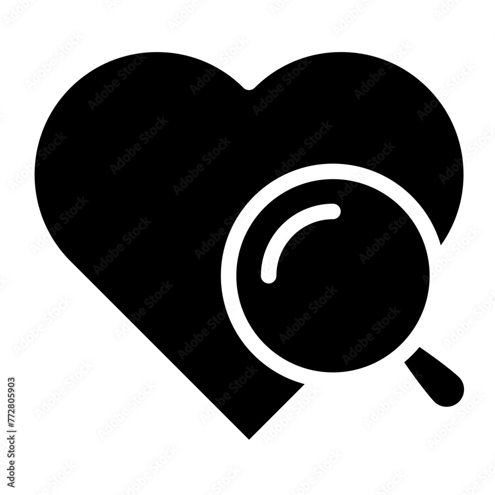love search Icon Search heart and love icon, vector. Magnifying glass with heart inside love search Icon Search heart and love icon, vector. Magnifying glass with heart inside