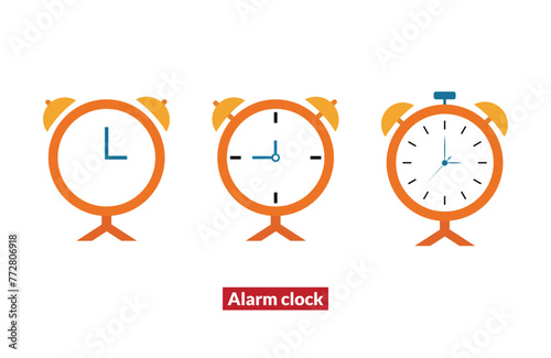 Alarm clock icon in trendy flat design.