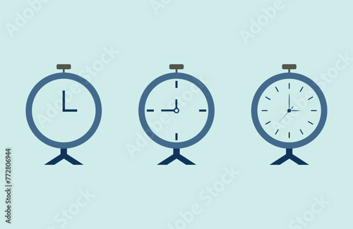 Alarm clock icon flat vector illustration.