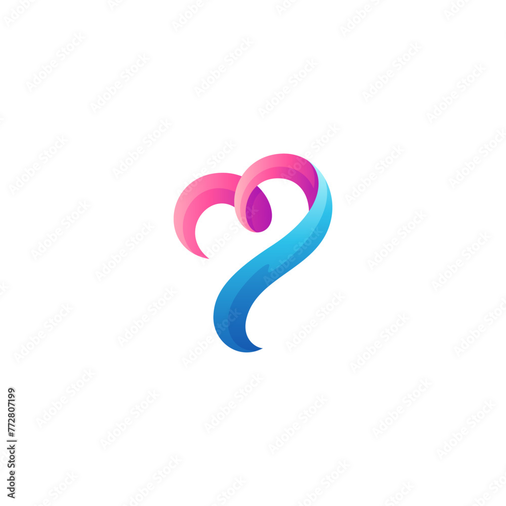 love heart icon logo in modern 3d vector color gradient design love heart icon logo in modern 3d vector color gradient design