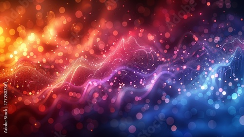 Abstract colorful light particles wave photo