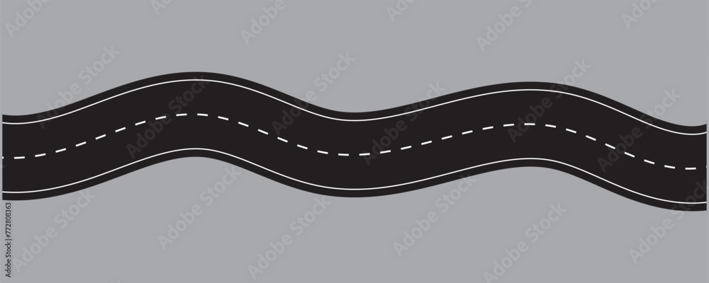 Winding road vector highway path long street asphalt isolated perspective road way journey illustration Winding road vector highway path long street asphalt isolated perspective road way journey illustration