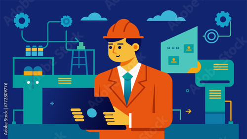An intense concentration on the face of a remote factory manager as they use their tablet to remotely control machinery and monitor production