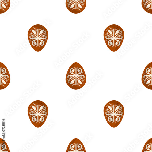 Illustration on theme seamless celebration holiday Easter with hunt colorful bright eggs