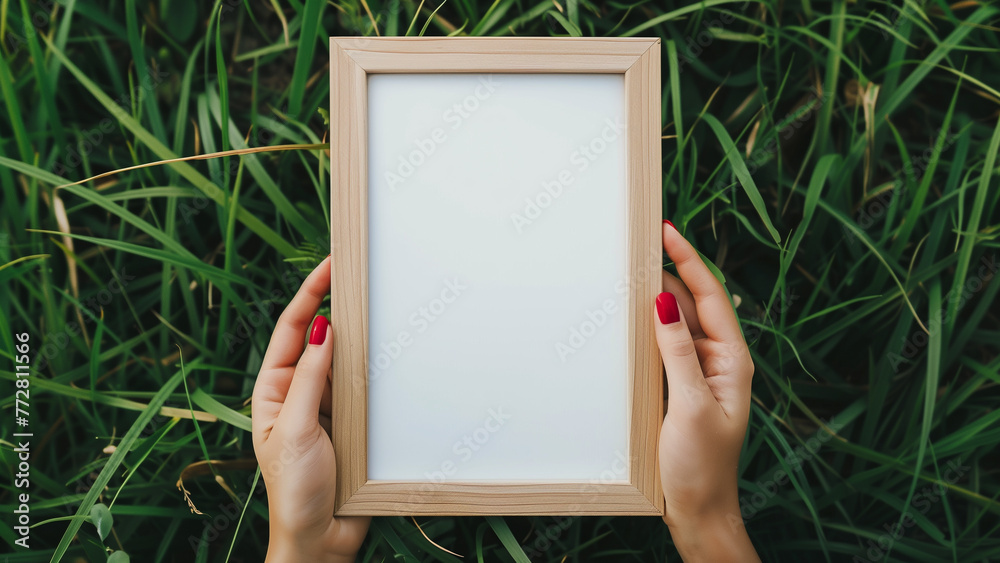 Woman’s Hands Holding Empty Frame