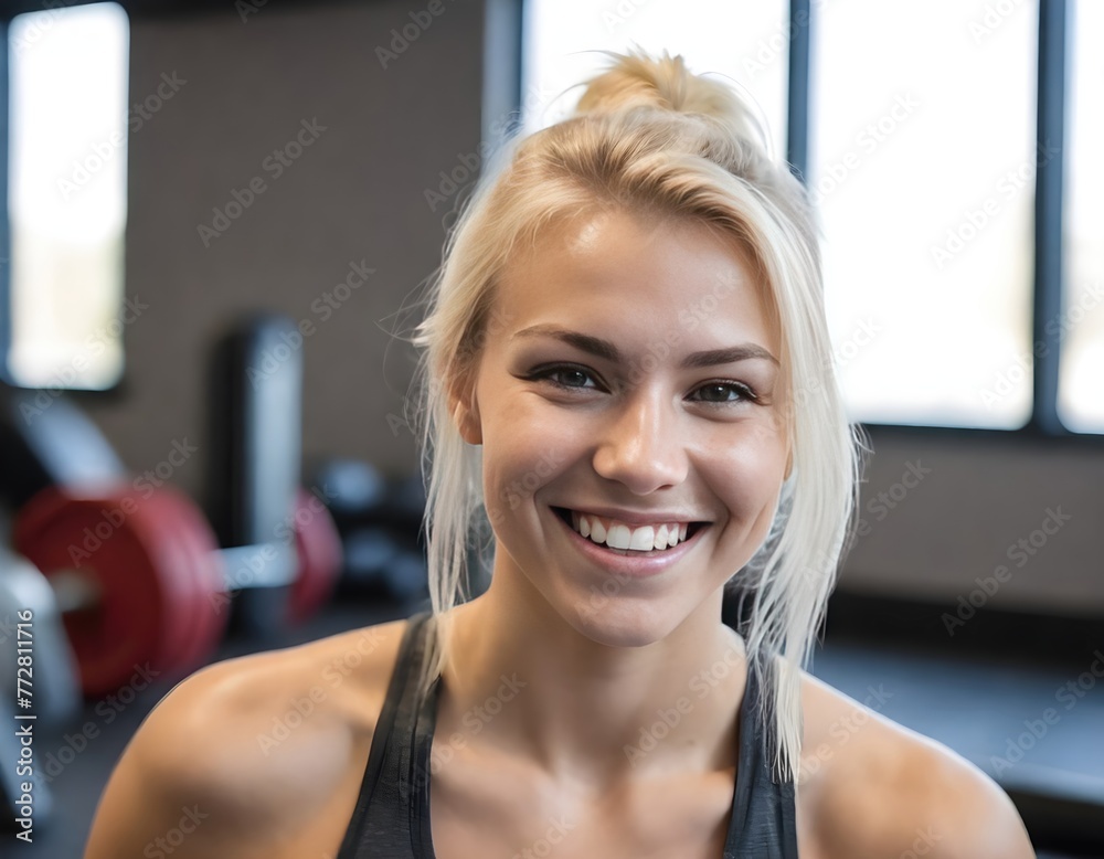 Obraz premium Gym Portrait Attractive Young Woman