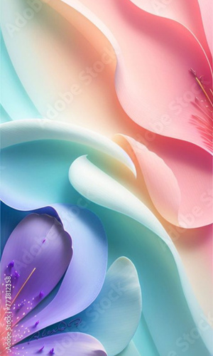 flower with a pink and blue background