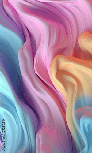 close up of a colorful silk fabric