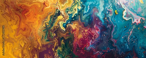 Abstract colorful fluid art background
