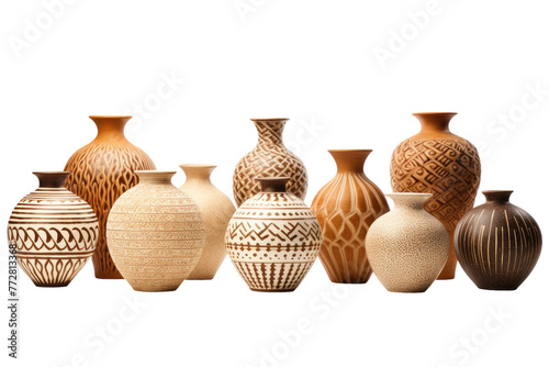 Symphony of Vases. On a Clear PNG or White Background.