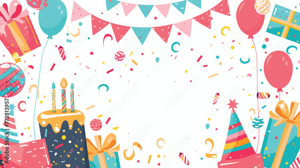 Birthday background  flat vector isolated on white background