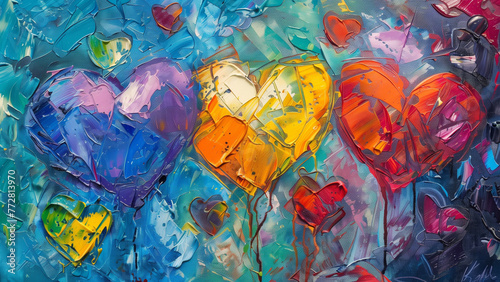 Colorful Abstract Hearts