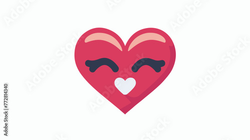 Blowing heart kiss emoji vector icon. filled flat sig
