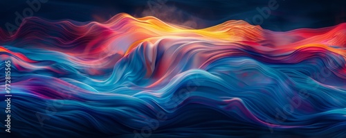 Colorful digital waves flowing in abstract motion