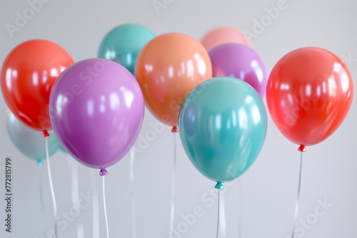 Colorful Balloons on a Neutral Background.