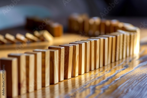 domino setup showing a clear message when toppled photo