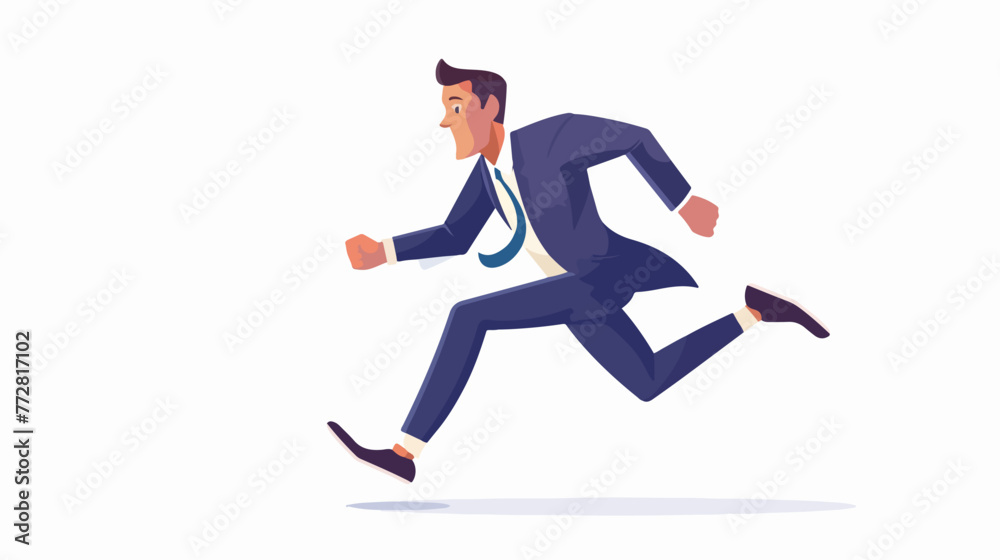 Businessman running to the winner Concept business  flat