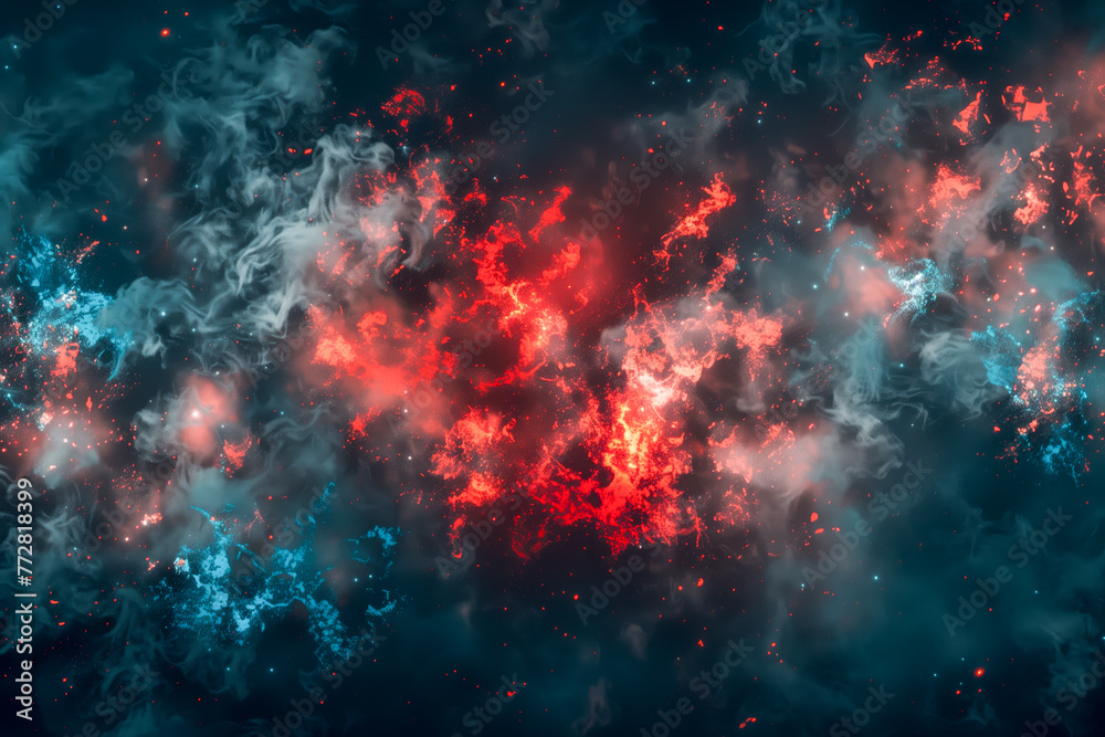 Red and blue fire on black background Stock イラスト Adobe Stock
