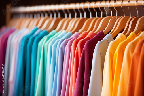 Wallpaper Mural Colorful clothes on hangers, lifestyle Torontodigital.ca