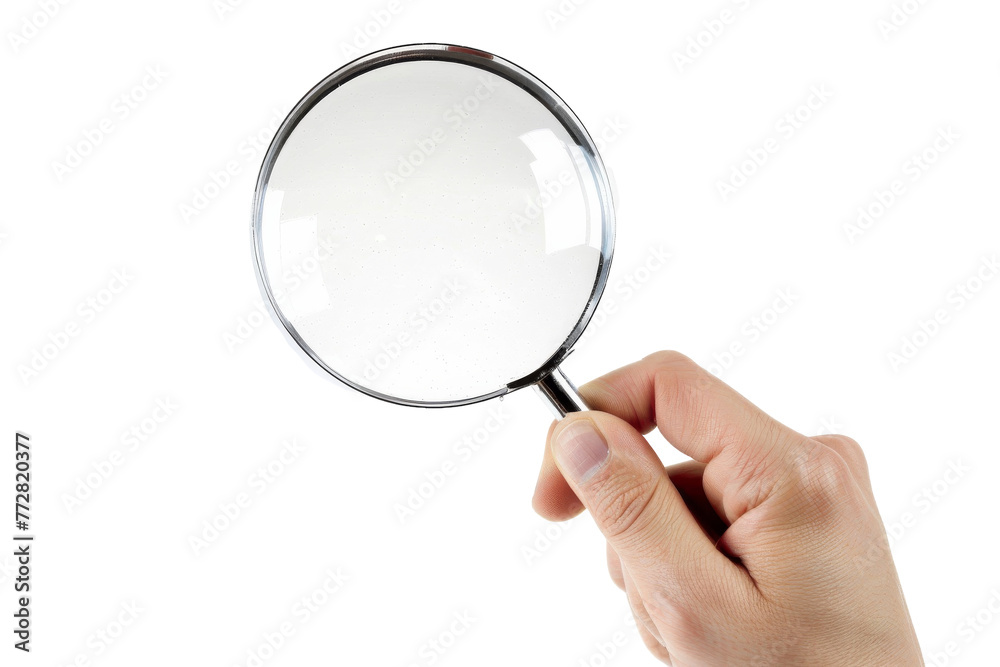 © Yasir - Hand Holding Magnifying Glass on White Background © Yasir - Hand Holding Magnifying Glass on White Background