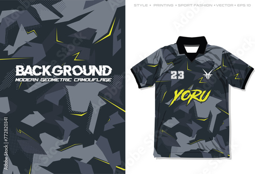 geometric sublimated jersey design abstract modern camouflage vector sport halftone soccer football cycling rugby basketball baseball illustration pattern striking stripes car decal livery wrap