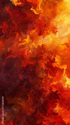 Abstract fiery digital artwork with vibrant colors