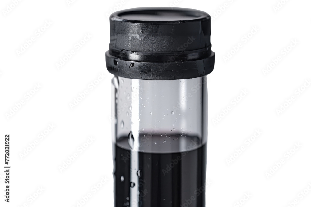 Black and Clear Water Bottle With Black Lid