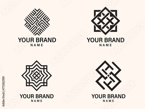 Set of Minimal and Clean Geometric Logo, Vector icon