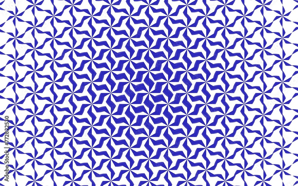 Fototapeta premium 【ブルー】風車模様のグラデーションパターン｜幾何学模様