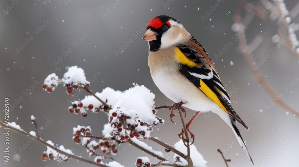 Autumnal Elegance: European Goldfinch Adorned in Nature's Palette Generative AI Autumnal Elegance: European Goldfinch Adorned in Nature's Palette Generative AI