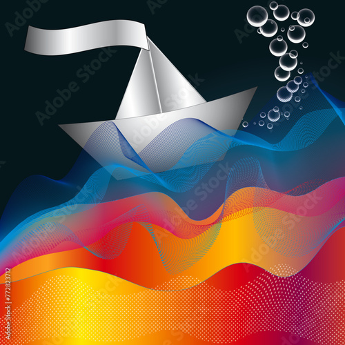Hintergrund Papierschiff 4
