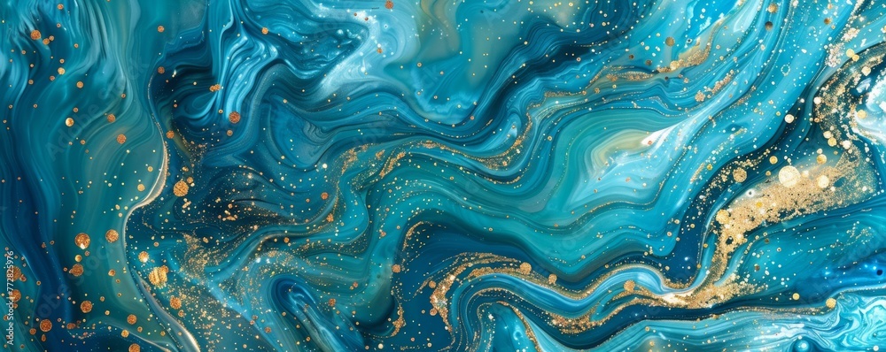 Abstract blue and gold marble texture Abstract blue and gold marble texture