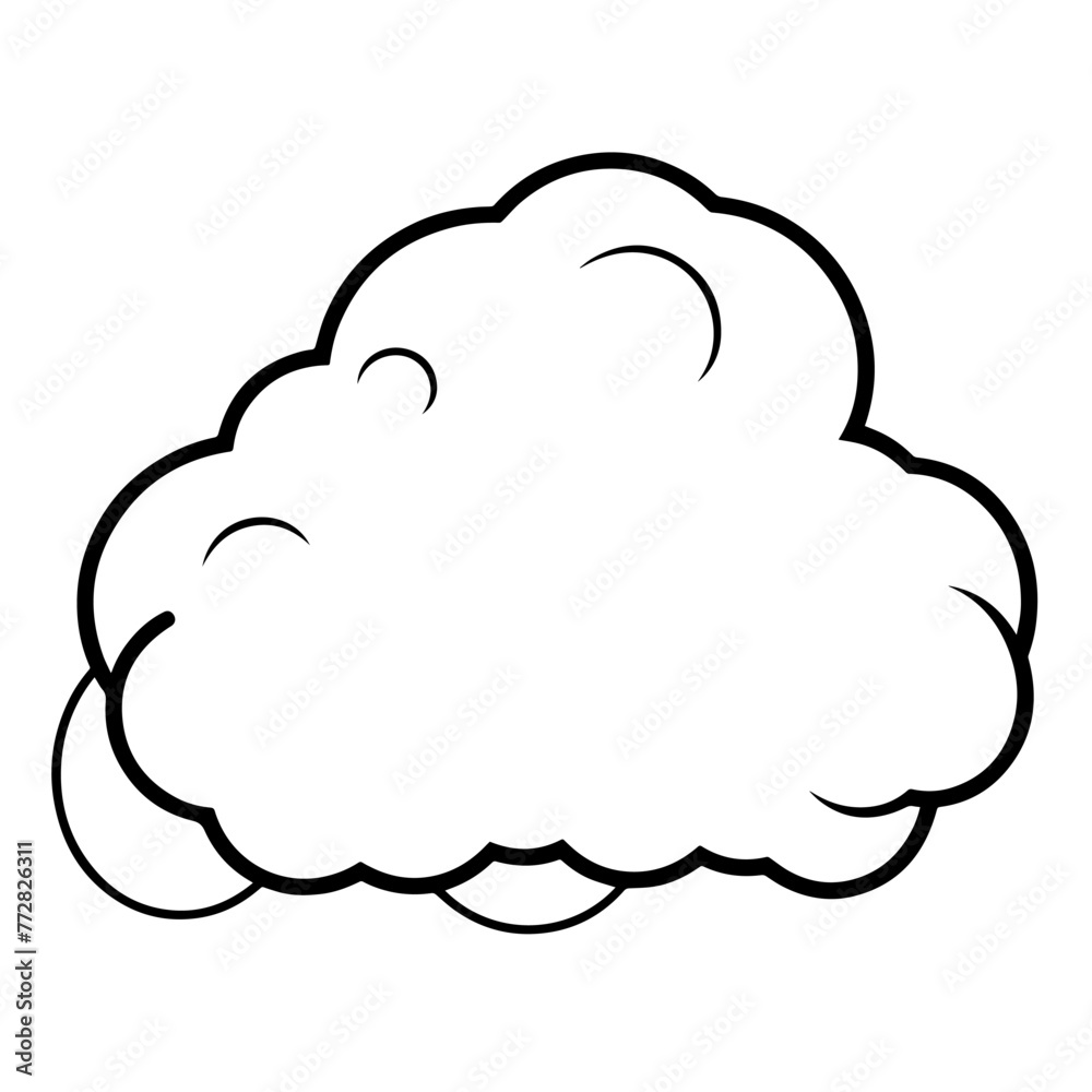 Clean vector outline of a cloud icon for versatile applications.