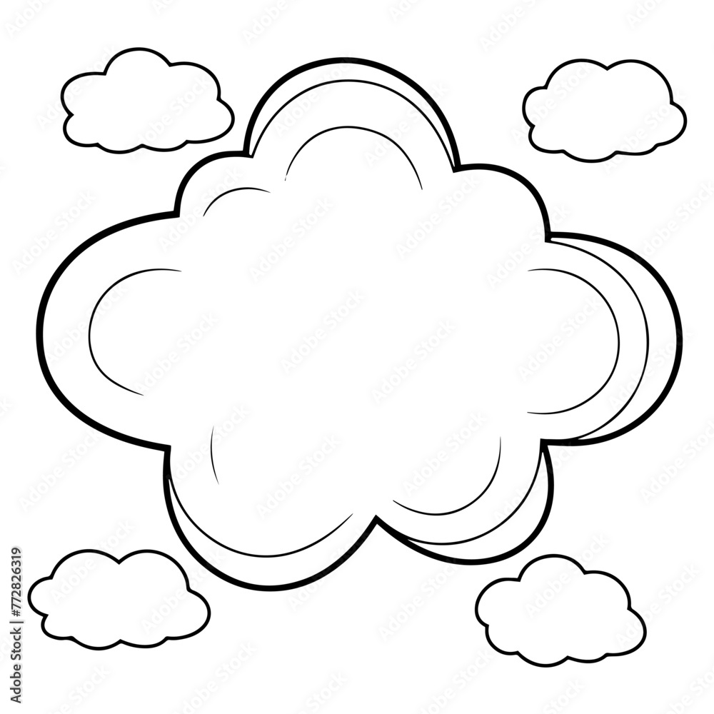 Clean vector outline of a cloud icon for versatile applications.