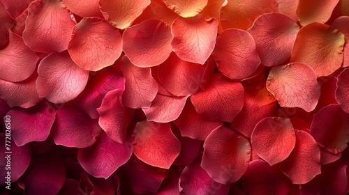 Close-up of red and pink rose petals
