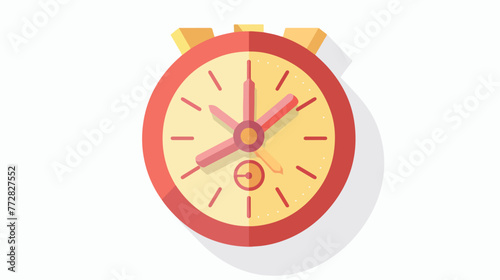 Clock icon flat vector isolated on white background