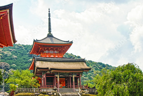 Elevated Spirituality: Kiyomizu-dera (Kiyomizu Temple)'s Sanjunoto Pagoda and Saimon (West Gate) Overlooking Kyoto, July 2015