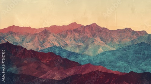 Abstract colorful mountain landscape